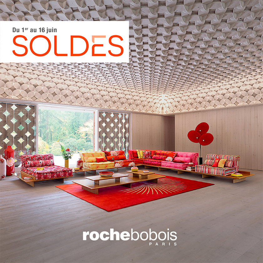 Les tant attendues SOLDES D’ÉTÉ sont enfin arrivées chez Roche Bobois :  Préparez-vous à vivre un été haut en design !