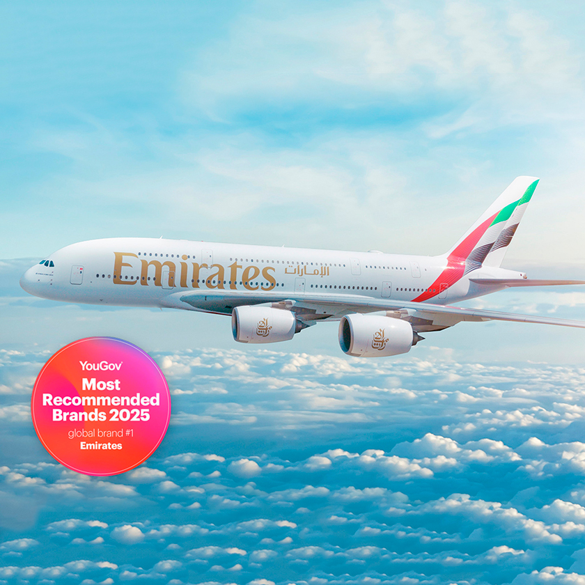 Emirates reconnue comme la marque mondiale la plus recommandée de 2025 par YouGov